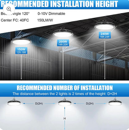 90 - 150w UFO High Bay Shop Light